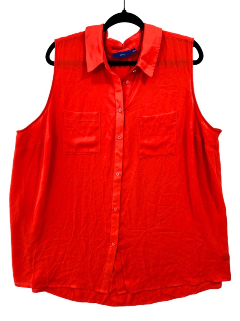 Apt. 9 Sleeveless Button-Front Blouse in Bright Red